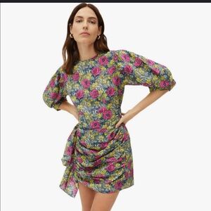 Rhode Dress in Pink Floral Wallpaper Print